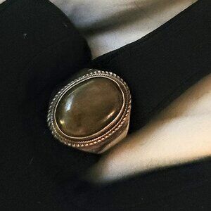 Vintage Handmade Sterling Silver Labradorite Ring Unisex EUC